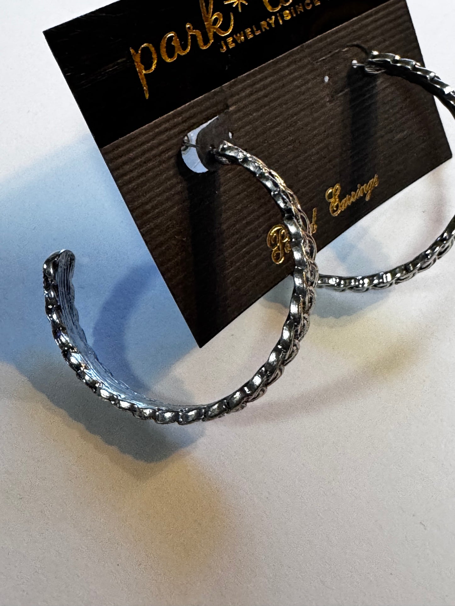 Classic Silver-Tone Chain Hoop Earrings By Park Lane Jewelry