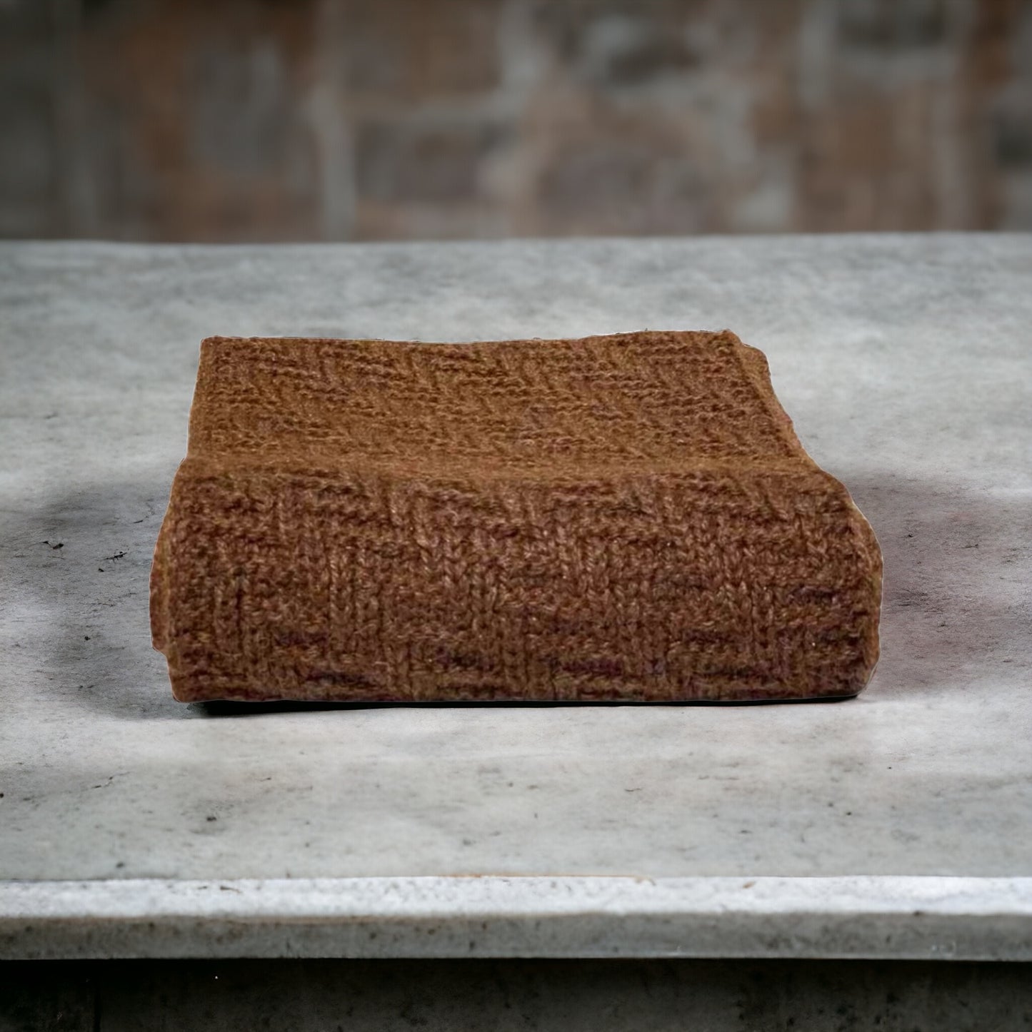 Alpaca- Herringbone 100% Alpaca Scarf Knit Unisex - Dark Brown