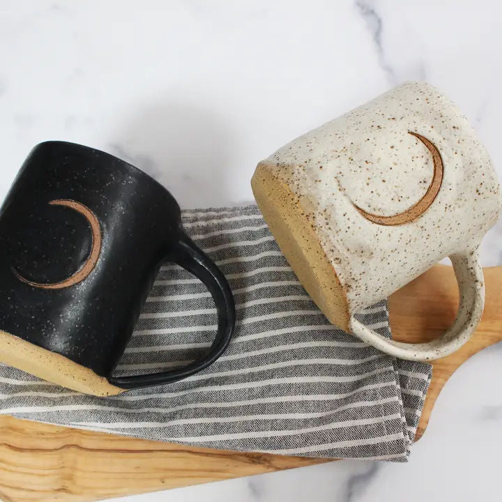 Mug - Fly me to the Moon - Handmade Speckled Black