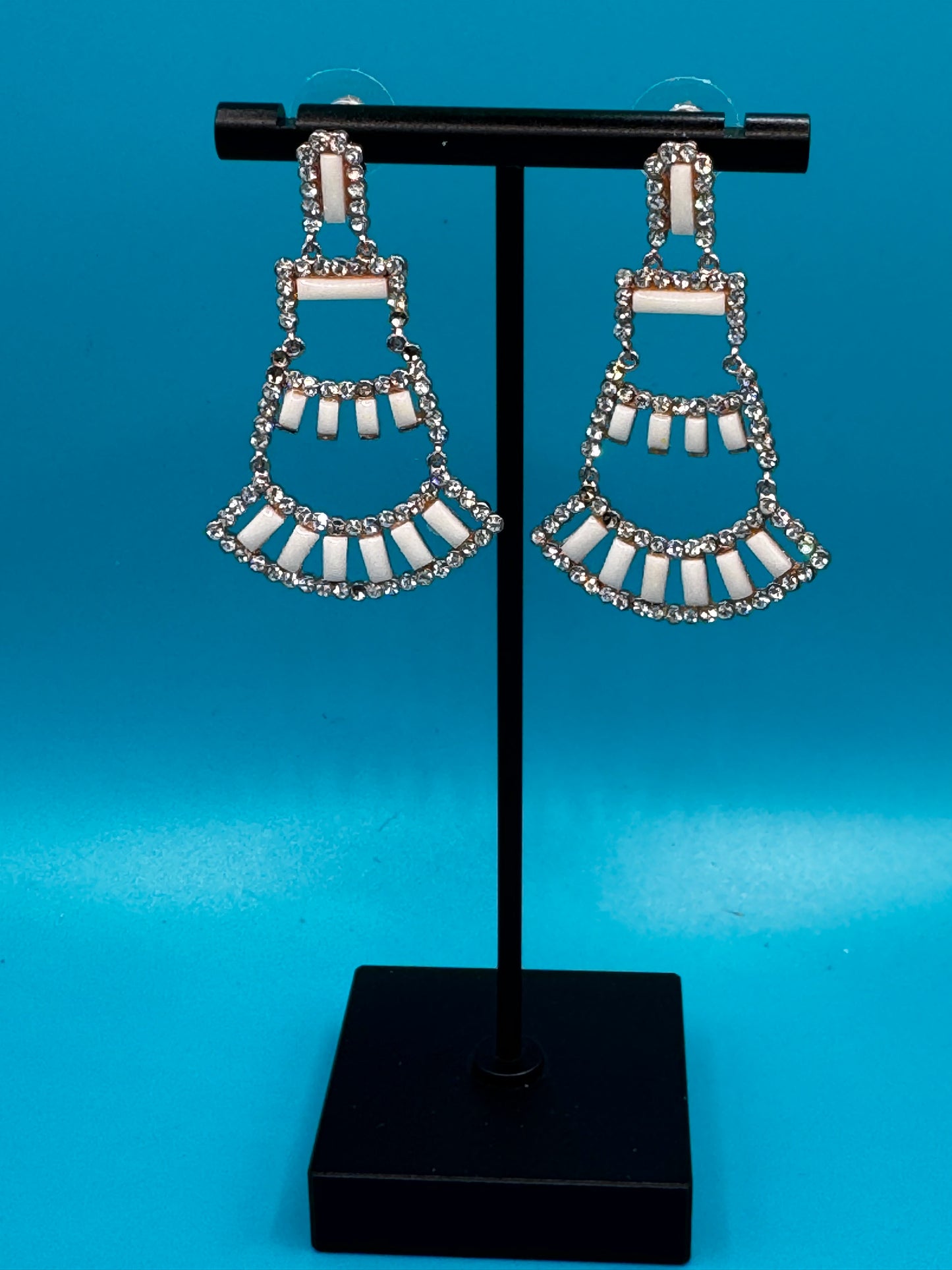 Earrings -  White Statement Chandelier