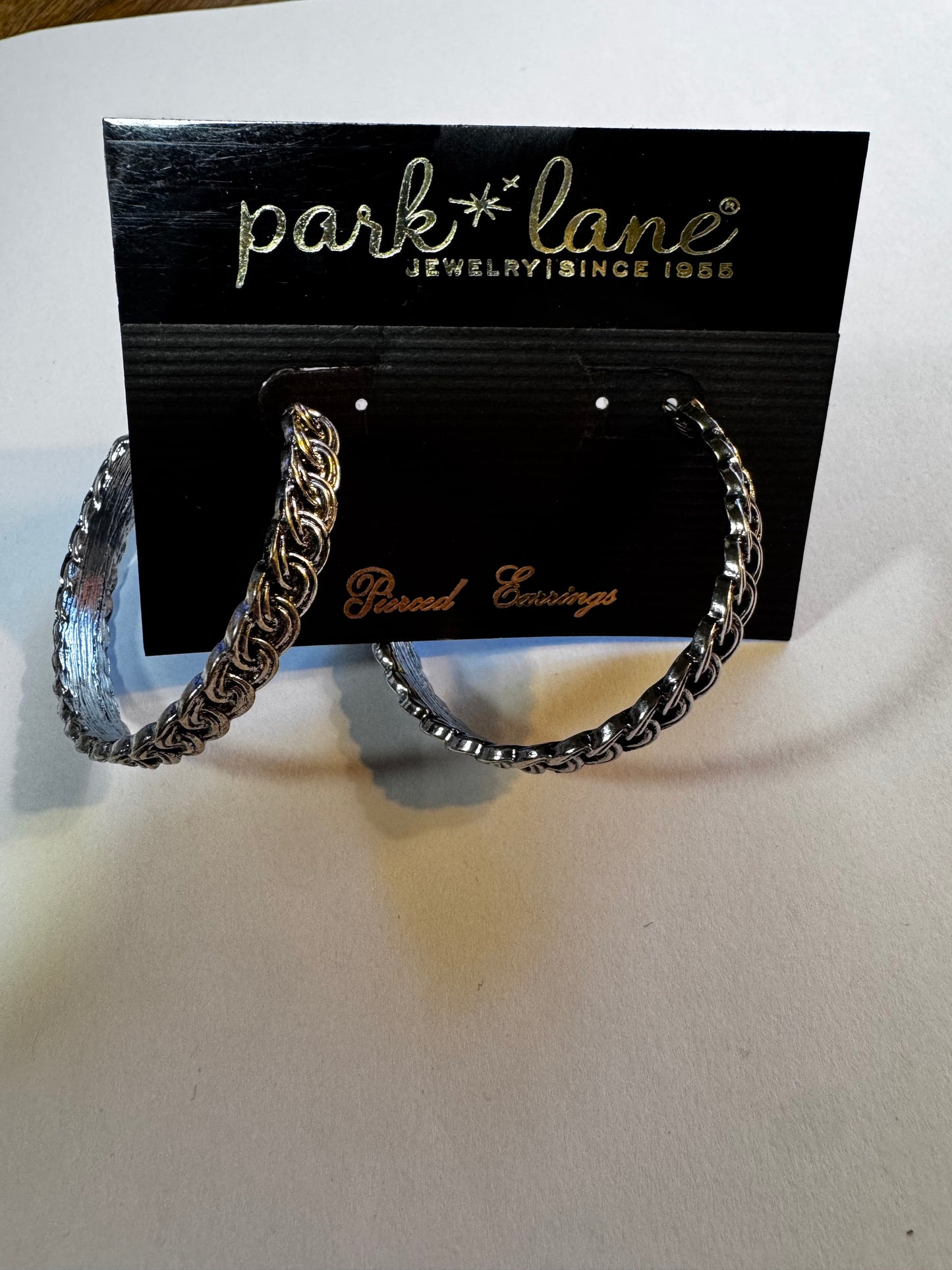 Classic Silver-Tone Chain Hoop Earrings By Park Lane Jewelry