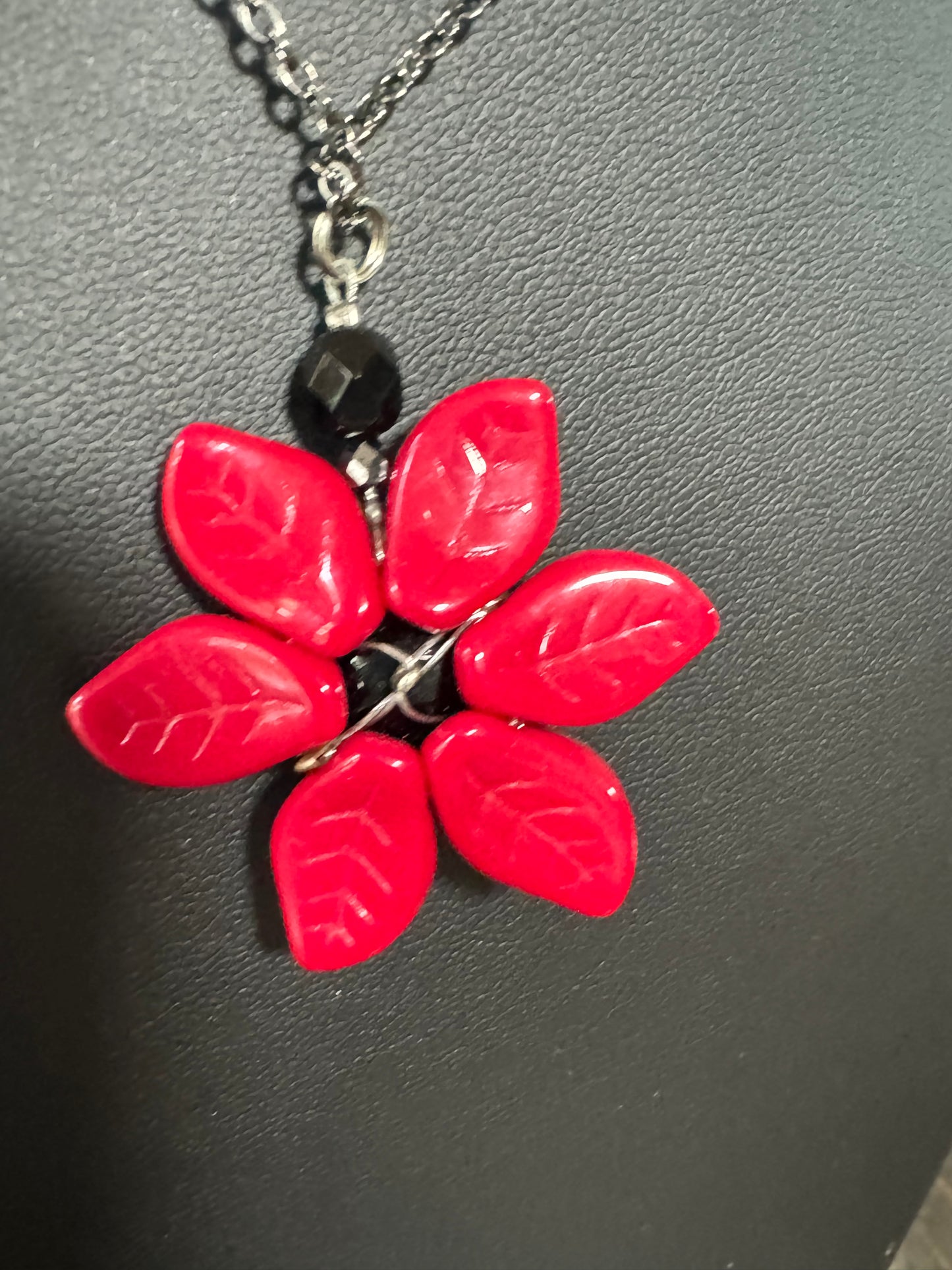 Necklace - Shift Accessories Pendant - Czech Glass Flower - Deborah Funches