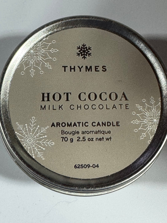Thymes Aromatic Candle (Travel Tin) - Hot Cocoa Milk Chocolate