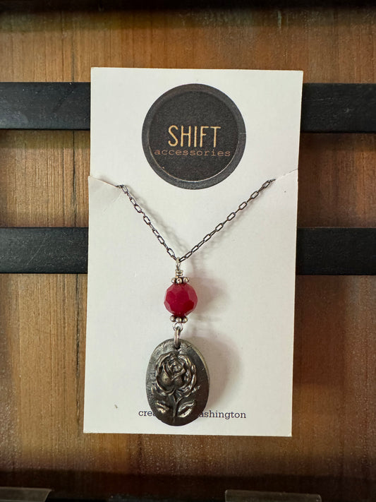 Necklace - Shift Accessories - Steel Rose -Deborah Funches