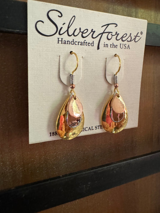 Silver Forest Small Layered Dangle Earrings