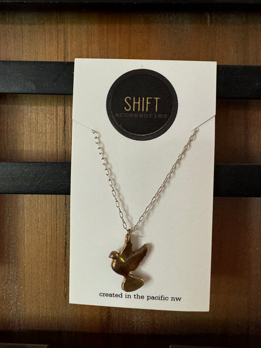 Necklace - Shift Accessories Bronze Pendant - Dove - Deborah Funches