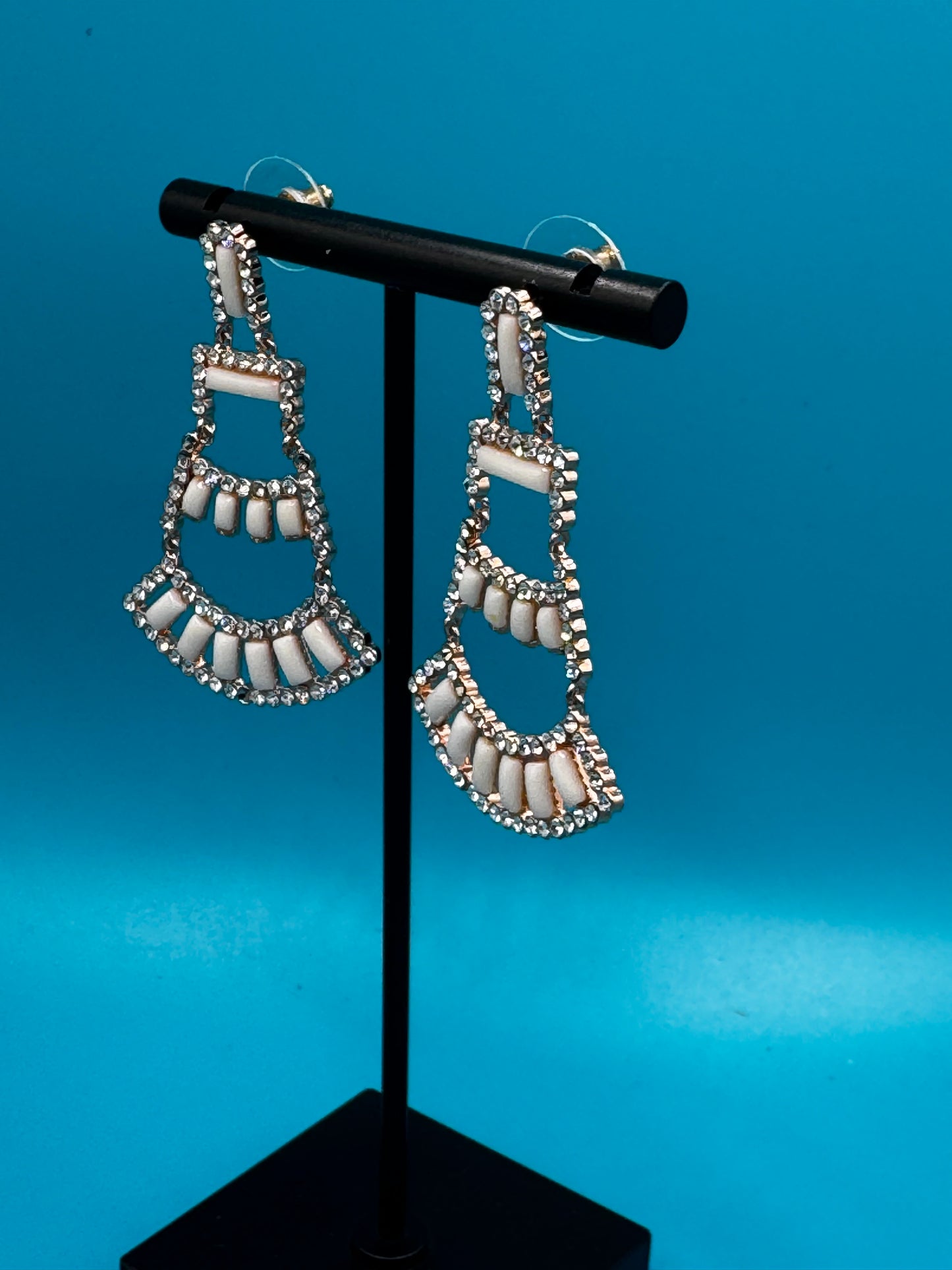 Earrings -  White Statement Chandelier