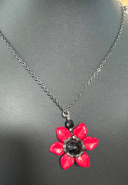 Necklace - Shift Accessories Pendant - Czech Glass Flower - Deborah Funches