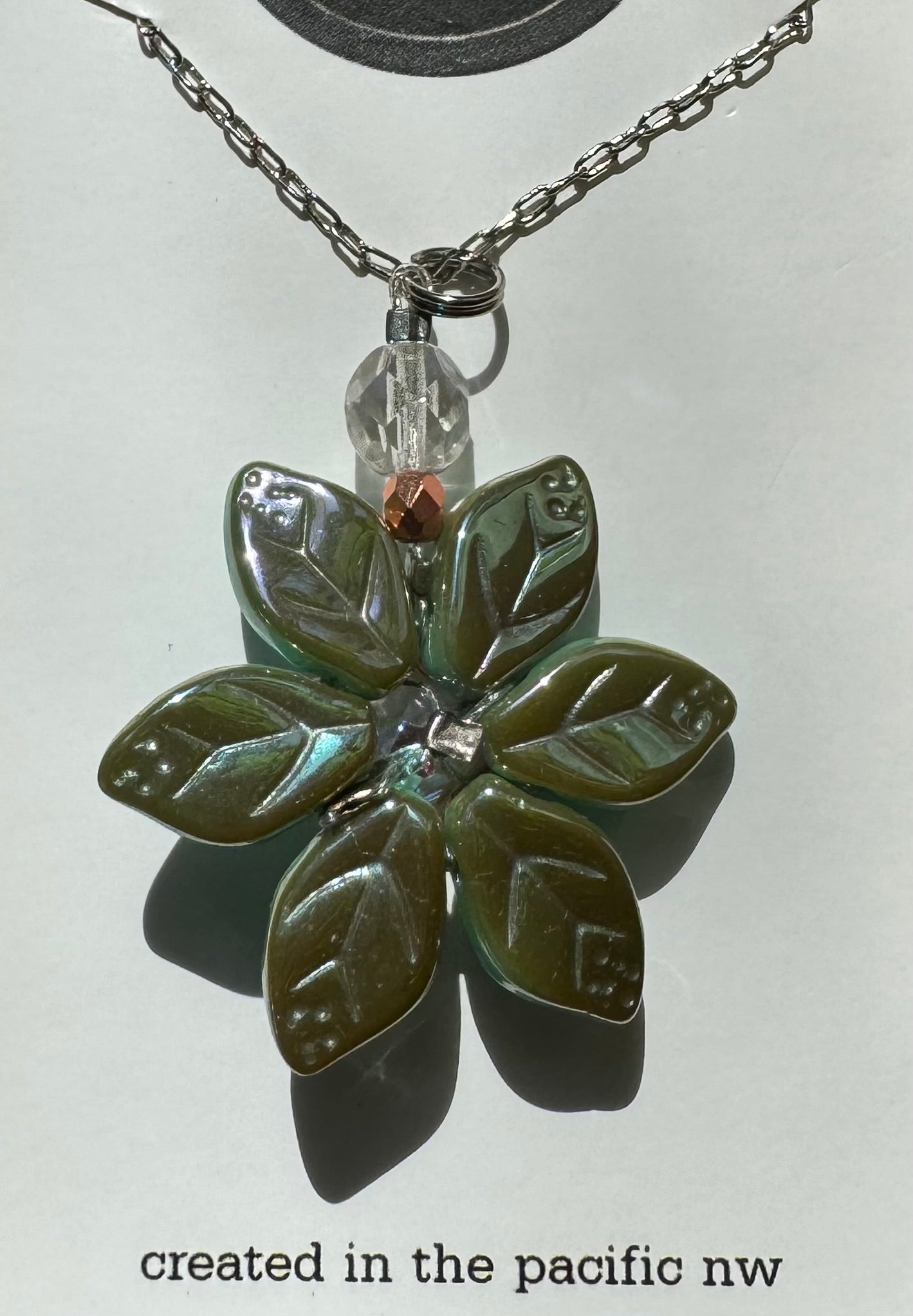 Necklace - Shift Accessories Pendant - Czech Glass Flower - Deborah Funches