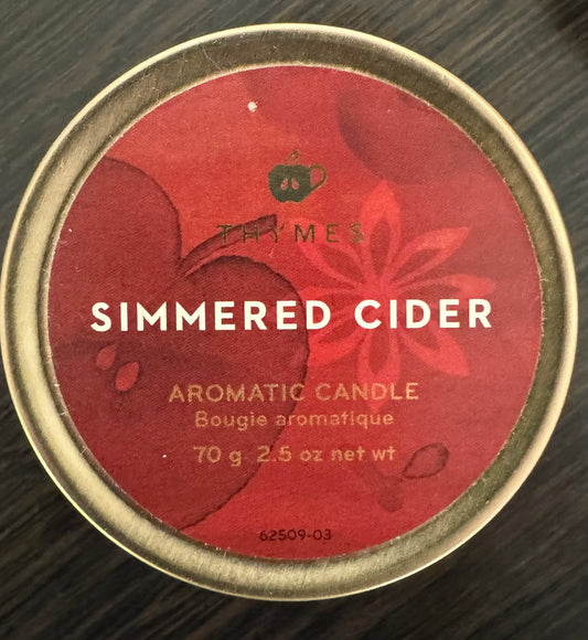 Thymes Simmered Cider Travel Tin Candle -