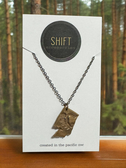 Necklace - Shift Accessories Bronze Pendant - Oregon Bigfoot - -Deborah Funches