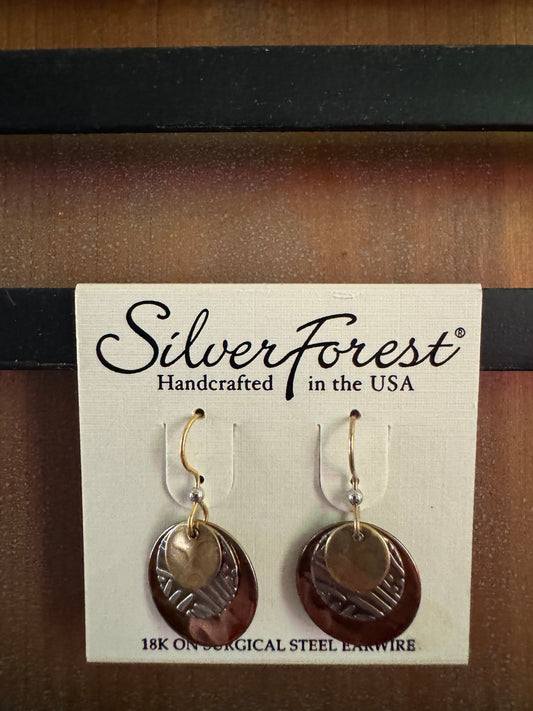 Silver Forest Brass Layer Earrings