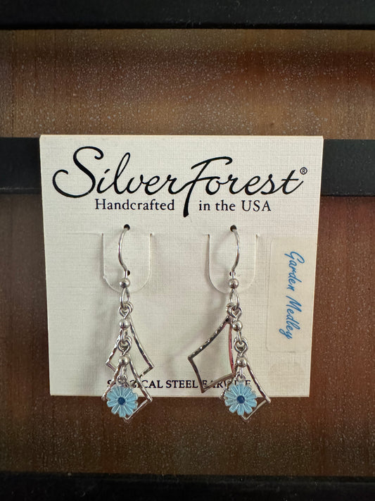 Silver Forest Garden Medly Dangle Earrings