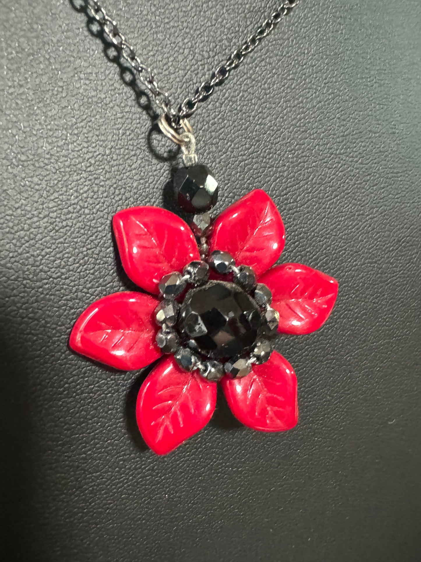 Necklace - Shift Accessories Pendant - Czech Glass Flower - Deborah Funches