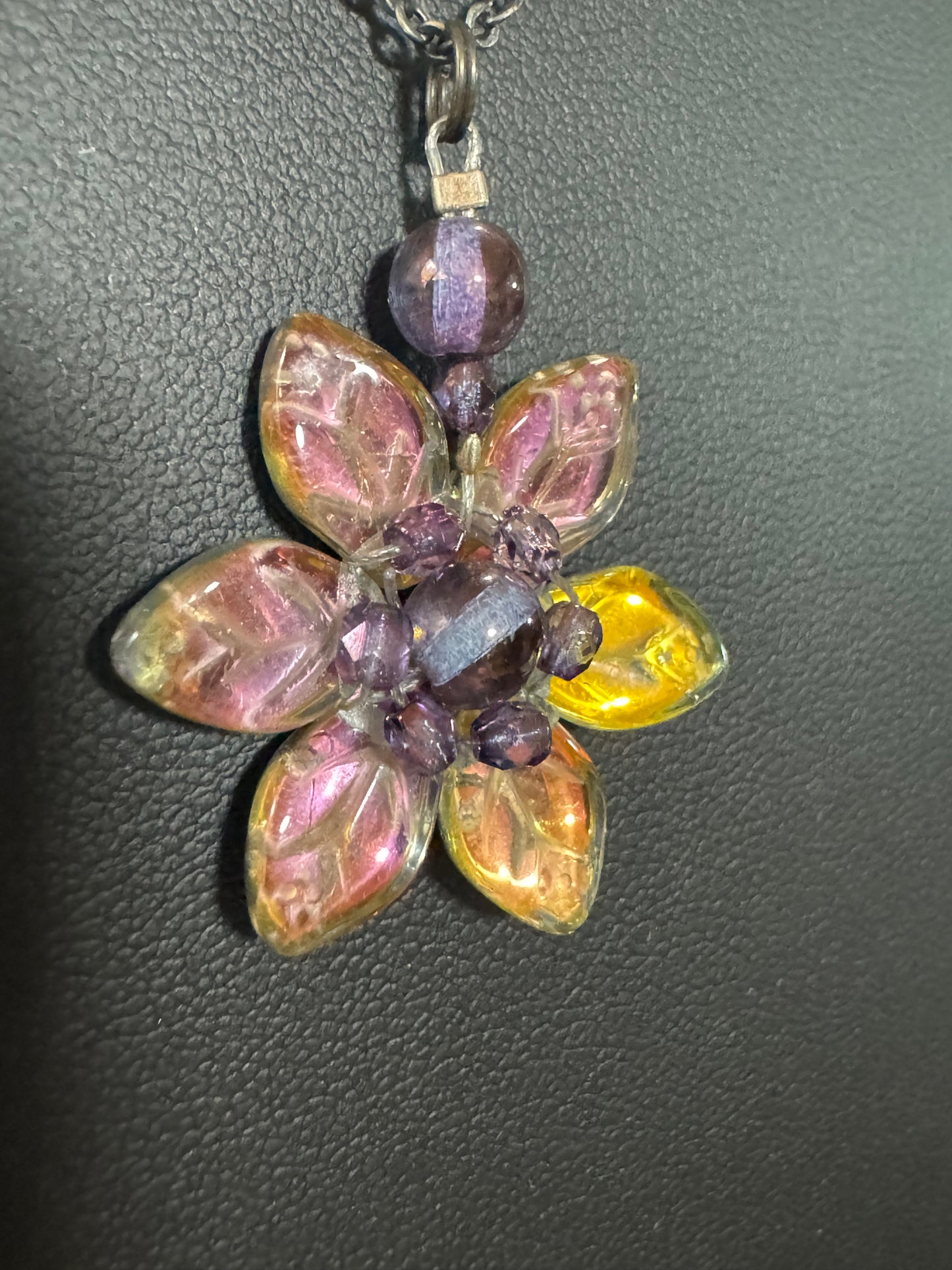 Necklace - Shift Accessories Pendant - Czech Glass Flower - Deborah Funches