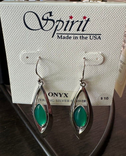 Spirit Green Onyx Dangle Earrings