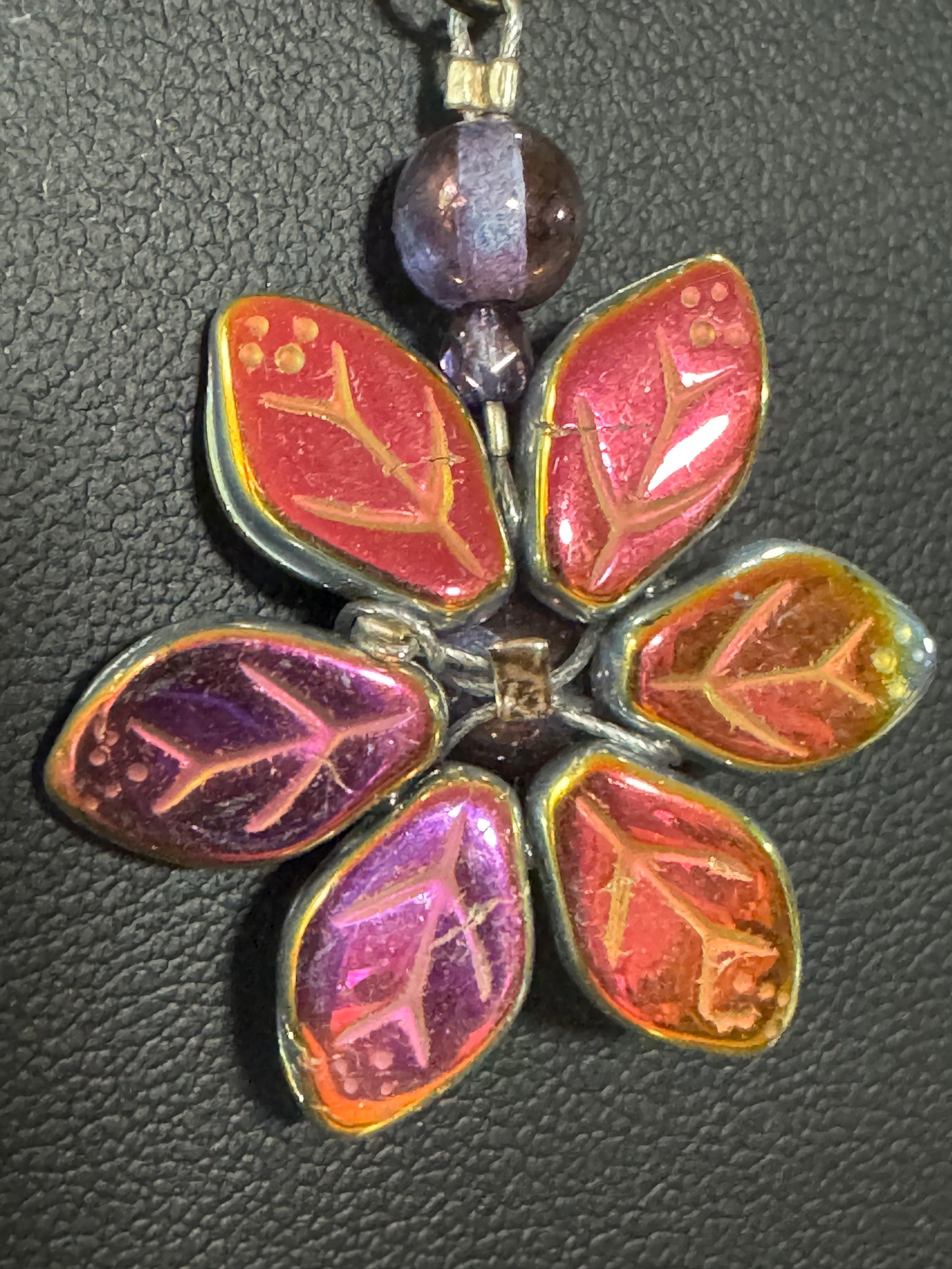 Necklace - Shift Accessories Pendant - Czech Glass Flower - Deborah Funches