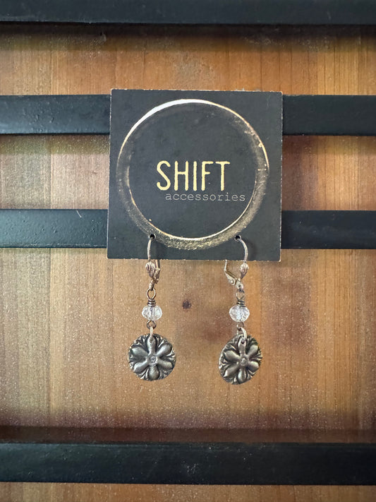 Earrings- Shift Accessories - Steel Floral  -Deborah Funches