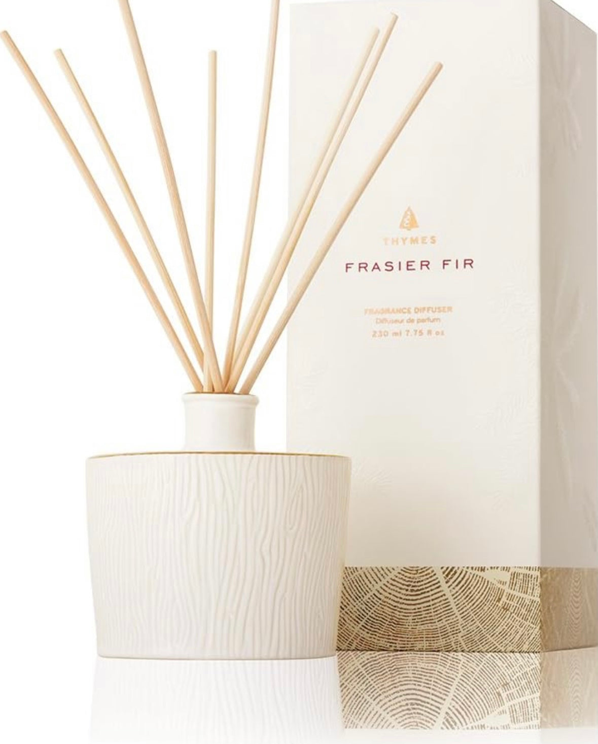 Thymes Frasier Fir Reed Diffuser - Gilded Ceramic Design