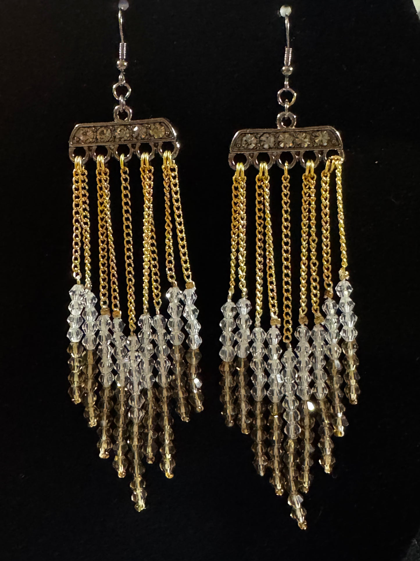 Earrings - Tassel and Crystal