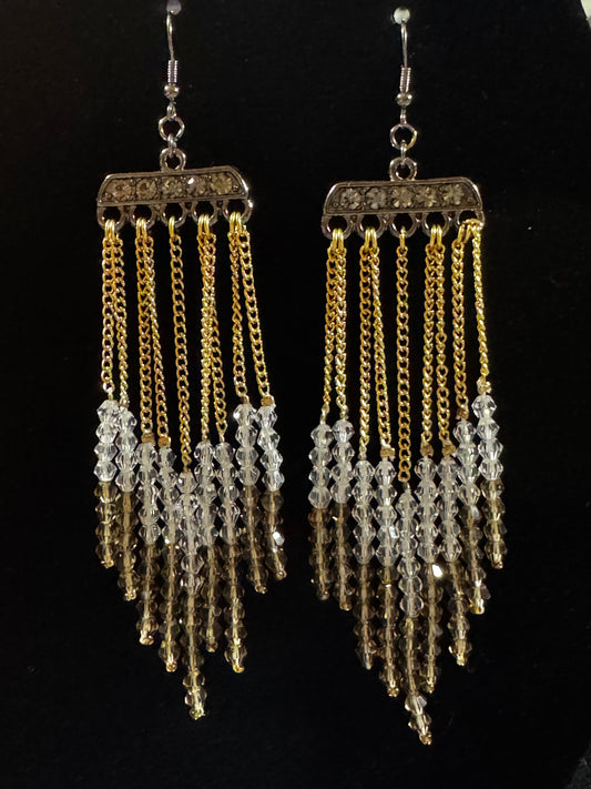 Earrings - Tassel and Crystal