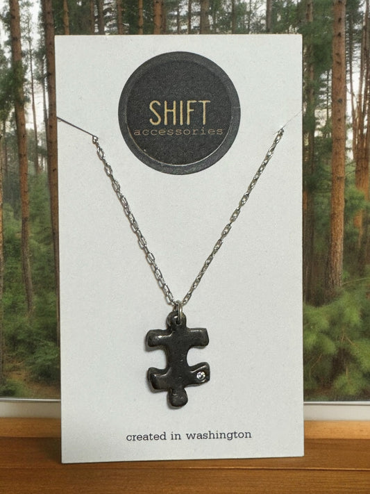 Necklace - Shift Accessories Steel Pendant - Missing Piece -Deborah Funches