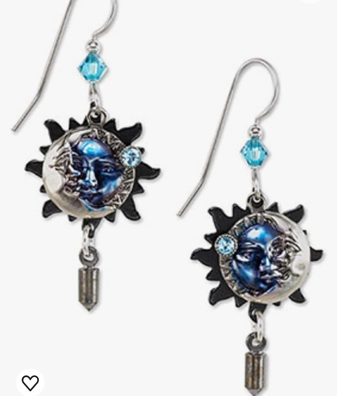 Silver Forest Blue Eclipse Dangle Earrings