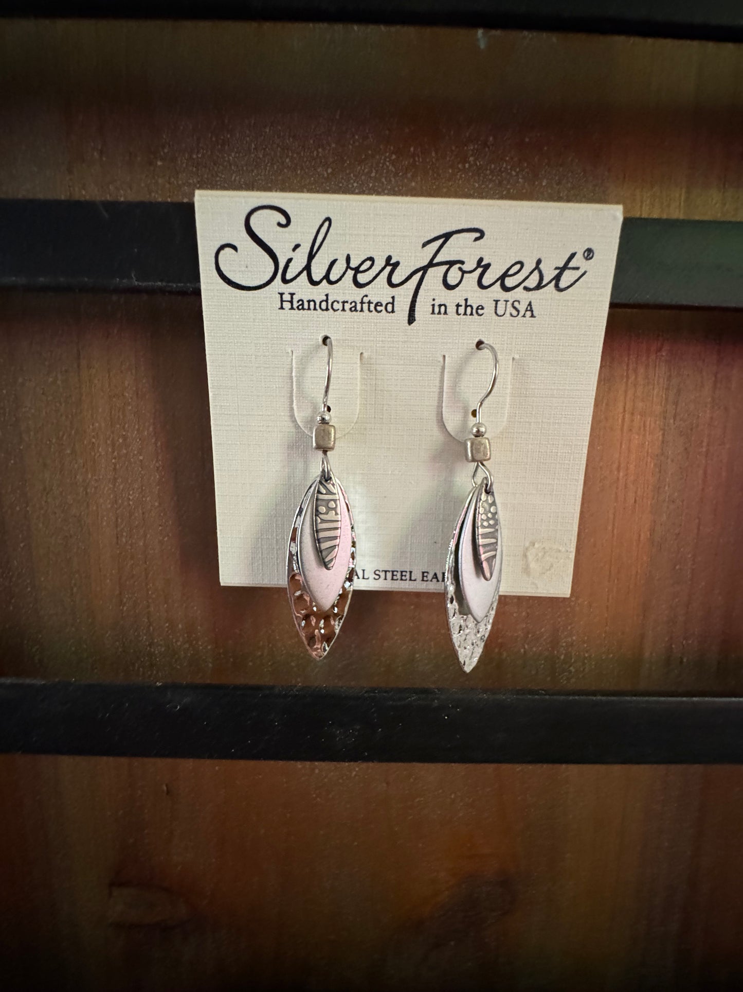 Silver Forest Triple Layer Earrings