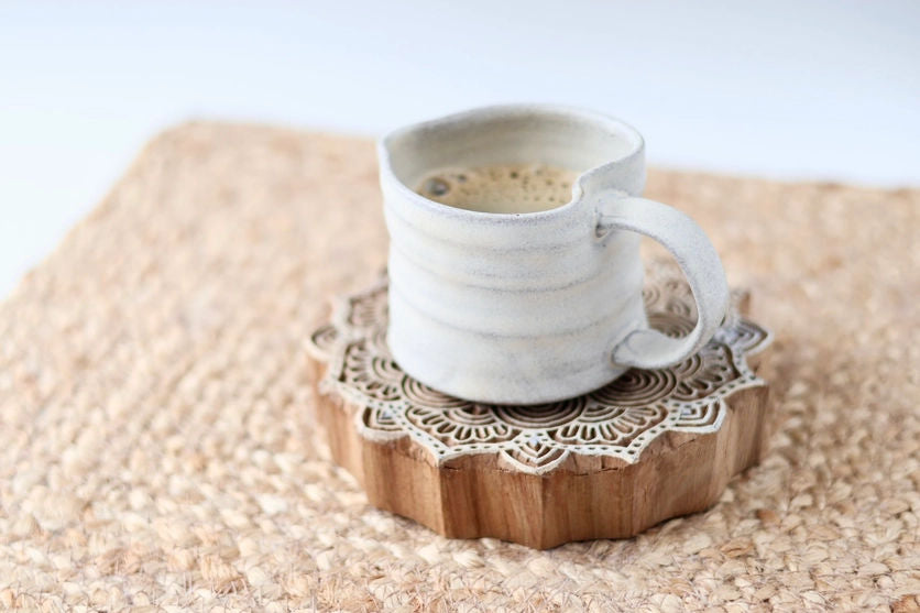 Heart Mug - Handmade Pottery - Cream