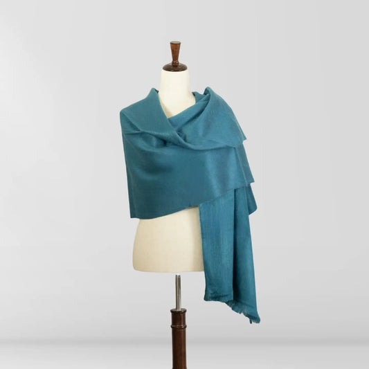 Alpaca Wool Shawl - Turquoise