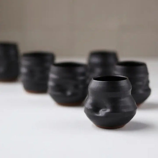 Little Sippers Black Pottery Shot Cup - Artist Choice