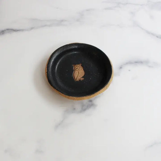 Owl Dish - Speckled Black