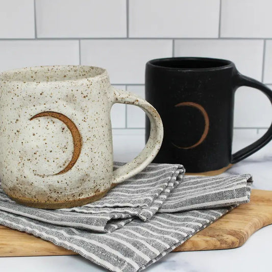 Mug - Fly me to the Moon - Handmade Speckled Black